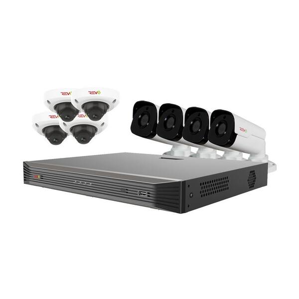 Revo Ultra HD Audio Capable 16-Channel 3TB 4K NVR Surveillance System with Eight 4 Megapixel Cameras