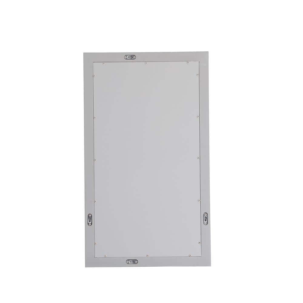 Gray Rectangular Wood Bathroom Vanity Mirror 18 x 32 Inch