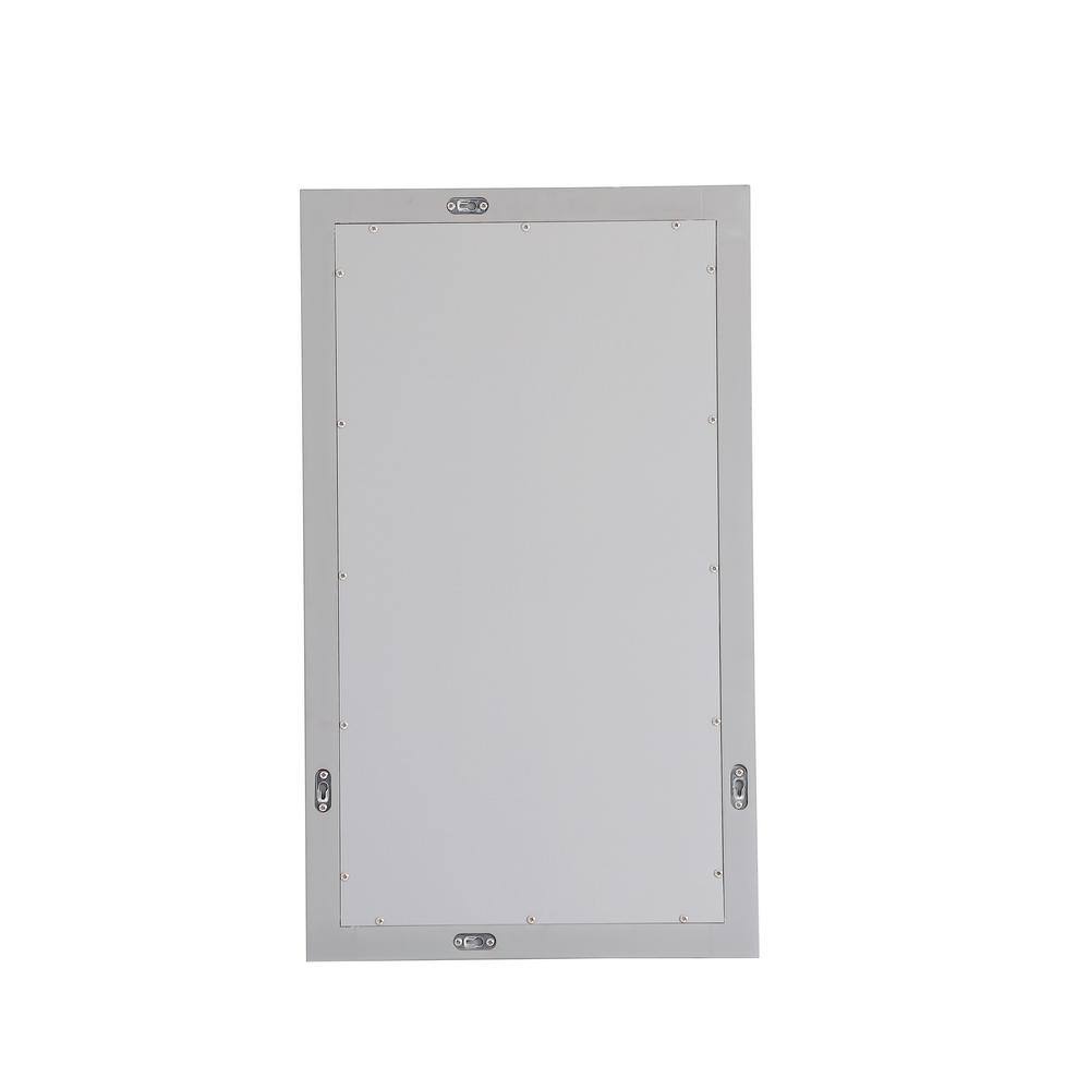 Gray Rectangular Wood Bathroom Vanity Mirror 18 x 32 Inch