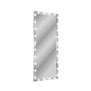 72 in. W. x 36 in. H Rectangular Framed LED Dimmable Wall Bathroom Vanity Mirror in Silver