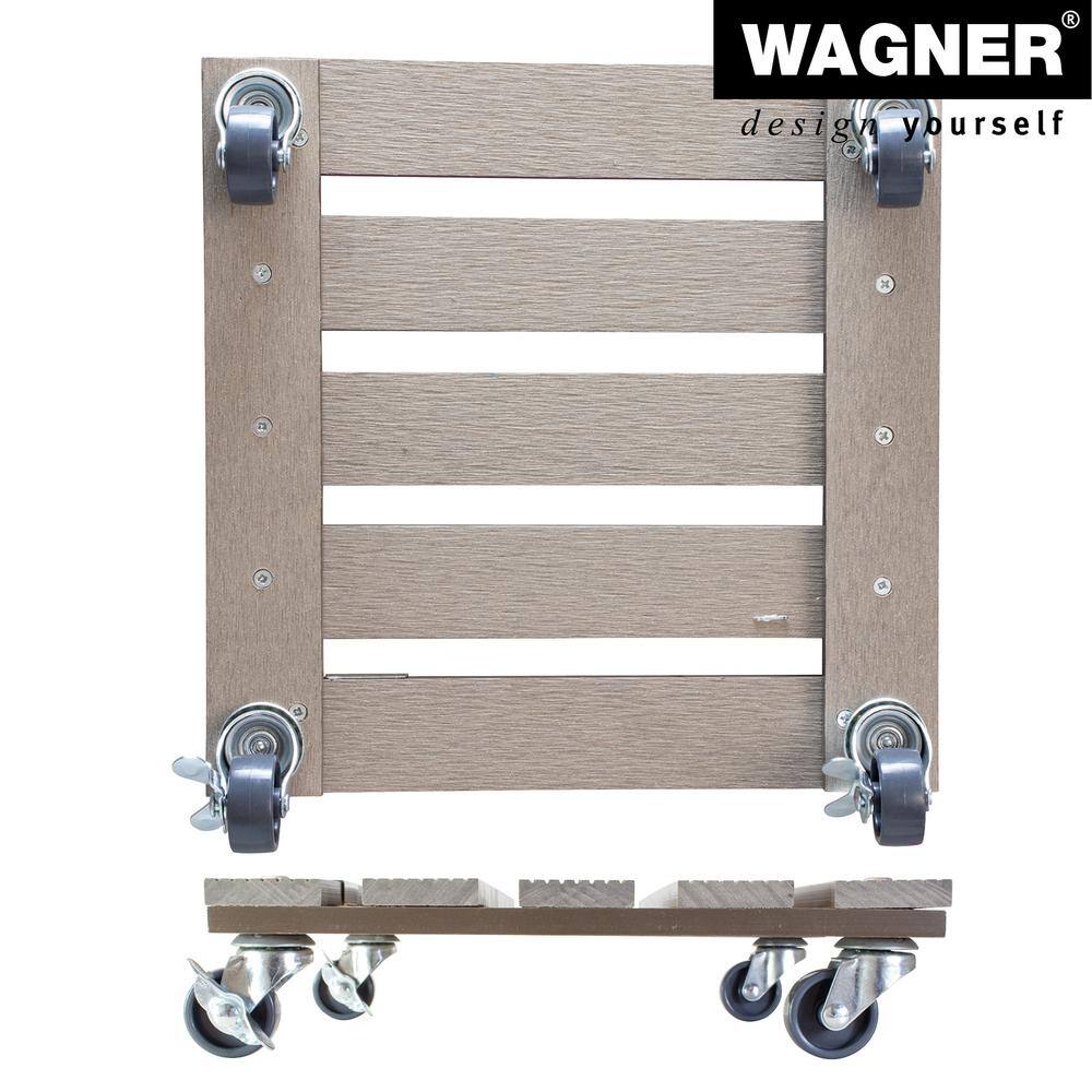 Taupe 11.4" Square Wood Plastic Composite Plant Caddy