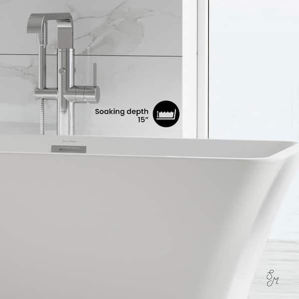 St Tropez 67 in. Acrylic FlatBottom Non-Whirlpool Freestanding Rectangular Soaking Bathtub in White St Tropez 67 in. Acrylic FlatBottom Non-Whirlpool Freestanding Rectangular Soaking Bathtub in White