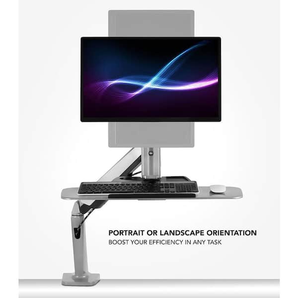 mount-it! 26 in. Silver Workstation for Monitor, Keyboard, Height