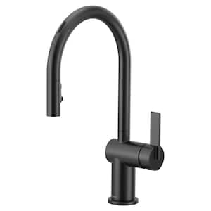 Cia Single-Handle Smart Touchless Pull Down Sprayer Kitchen Faucet with Voice Control and Power Clean in Matte Black