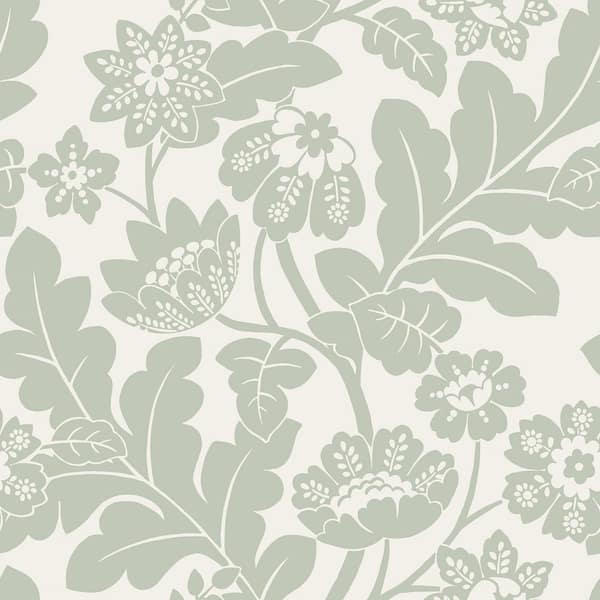 A-Street Prints Augusta Flock Damask Grey Paper Non-Pasted Flocks Wallpaper
