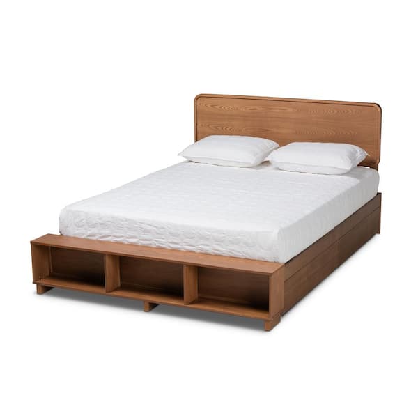 Baxton Studio Vita Ash Walnut King Platform Storage Bed