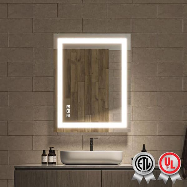 Waterpar Super Bright 32 In W X 24 In H Rectangular Frameless Anti Fog Led Wall Bathroom