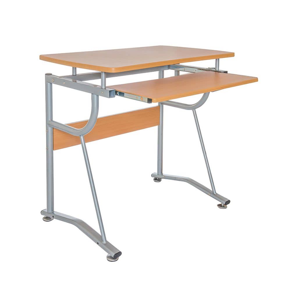 TECHNI MOBILI 43 in. Rectangular Cherry/Silver Computer Desk with