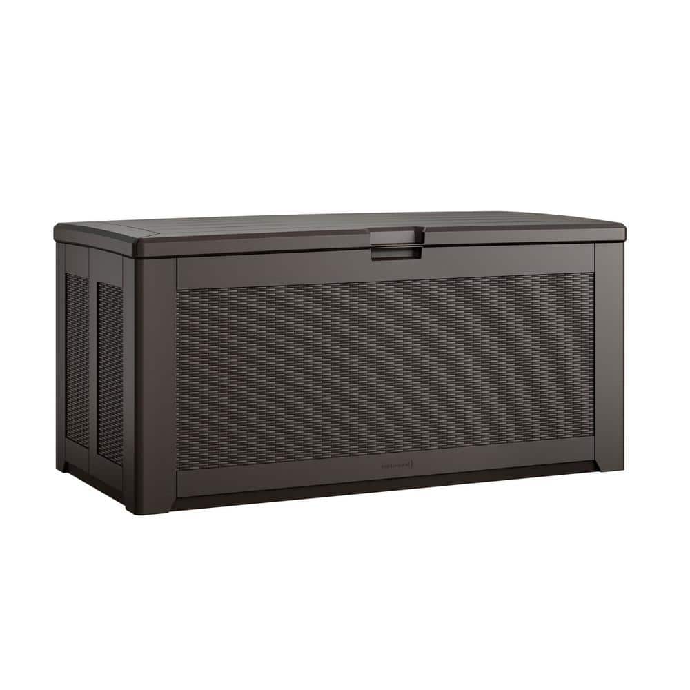 Rubbermaid Outdoor Extra-Large Deck Box with Seat, Gray & Brown, 121 Gallon Storage  Box Organizer Organizador - AliExpress
