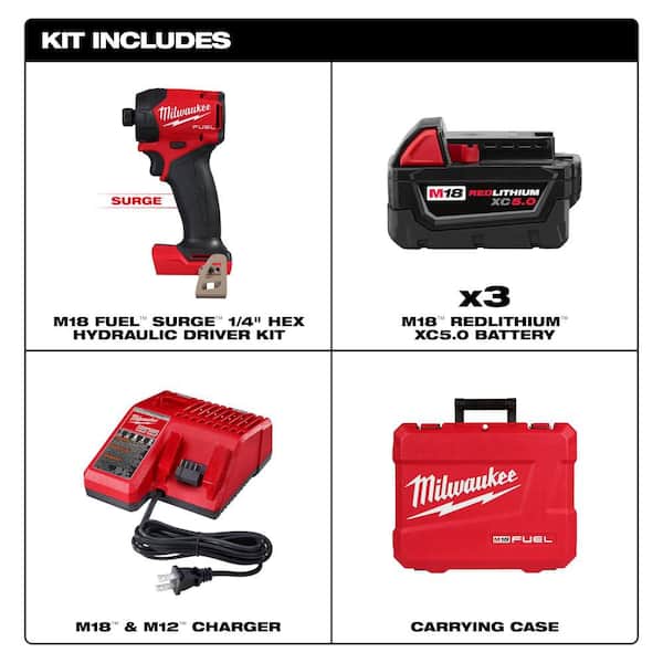 Milwaukee M18 FUEL SURGE 18V Lithium-Ion Brushless Cordless 1/4 in