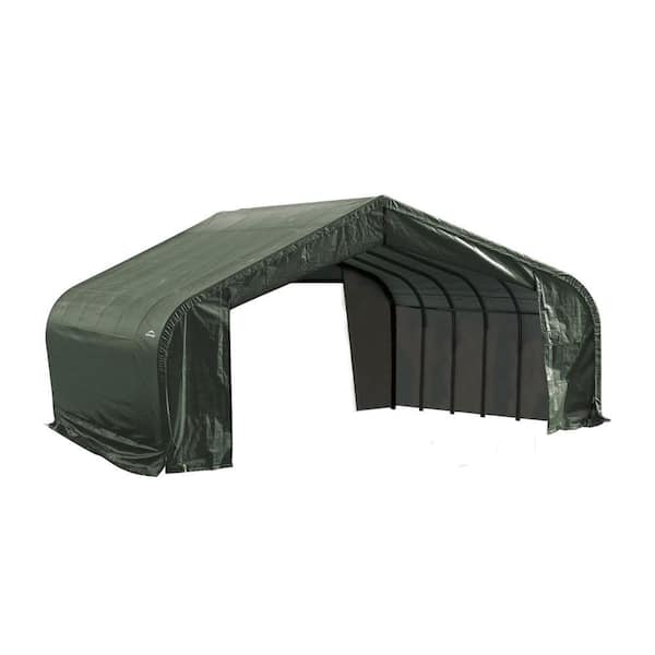 22 ft. W x 24 ft. D x 11 ft. H Steel and Polyethylene Garage without Floor in Green with Corrosion-Resistant Frame