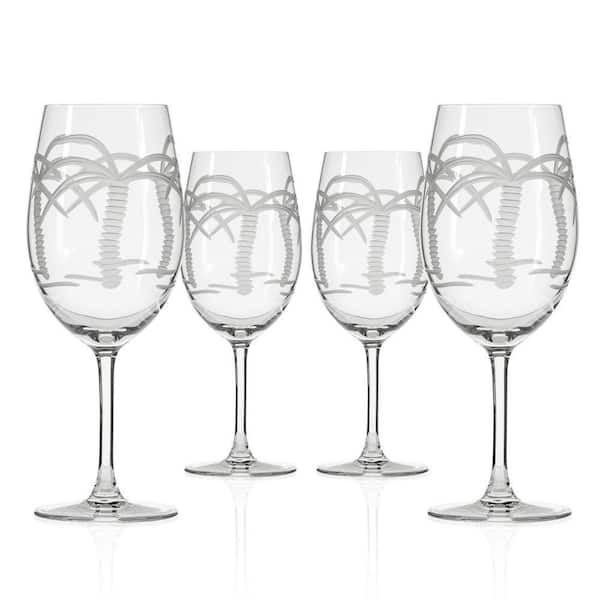 Rolf Glass Palm Tree 18 oz All Purpose Wine Glasses - Set of 4