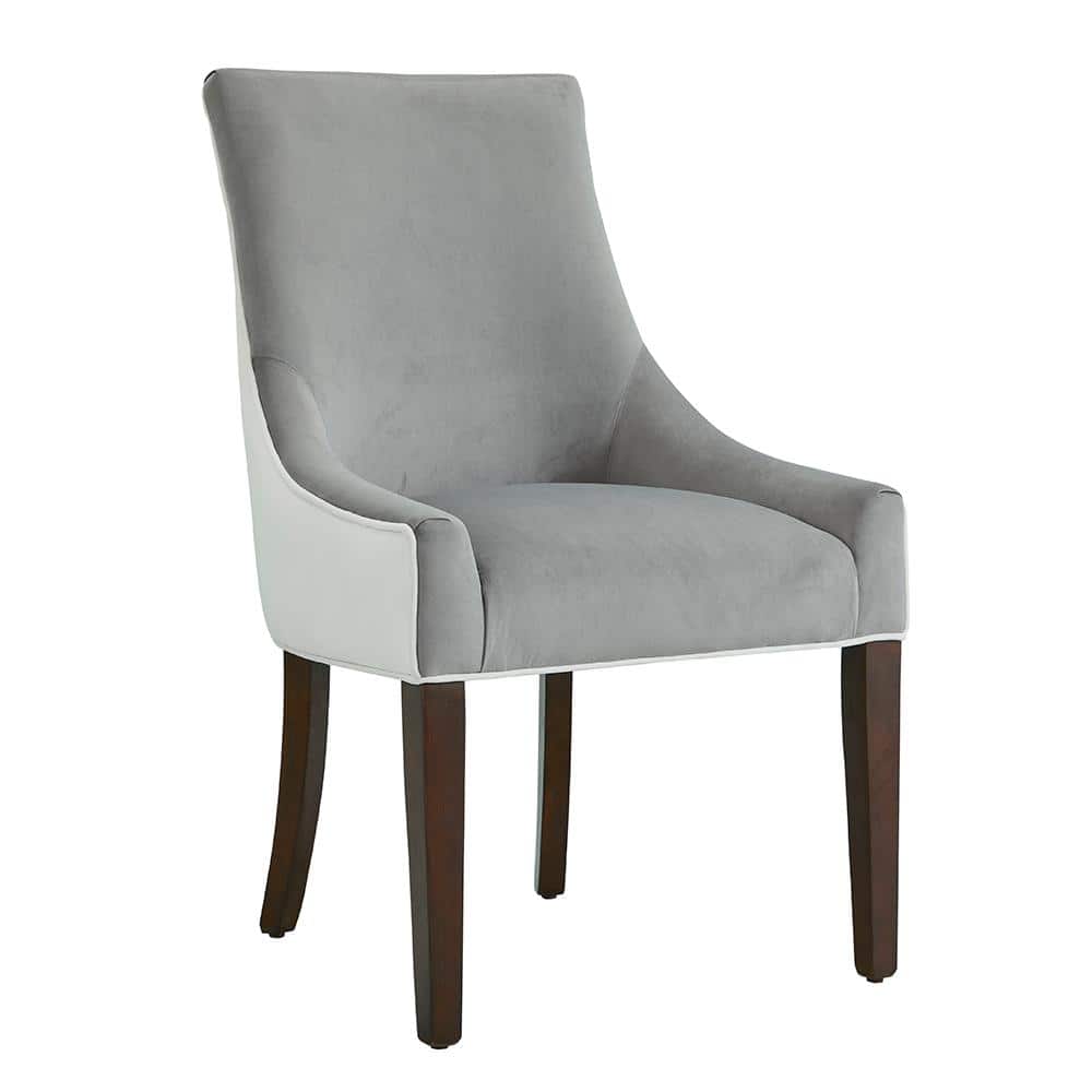 Elegant Transitional Jolie Side Chair with Smoke Gray Upholstery