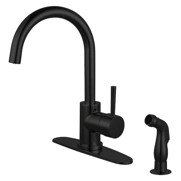 Concord Single-Handle Standard Kitchen Faucet and Side Sprayer in Matte Black