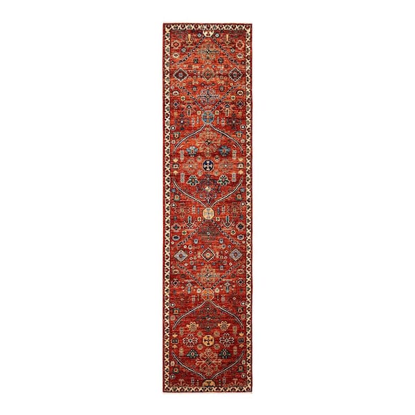 Solo Rugs Serapi One-of-a-Kind Traditional Orange 2 ft. x 10 ft. Runner Hand Knotted Tribal Area Rug