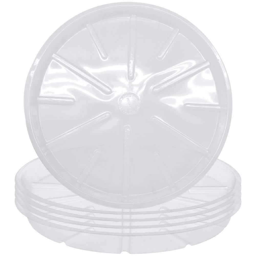 16 in. Dia Clear Plastic Saucer (5-Pack)