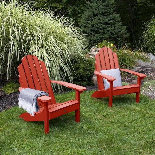 Highwood Classic Westport Rustic Red Recycled Plastic Set of 2 Adirondack Chair