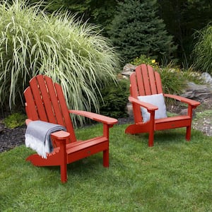 Classic Westport Rustic Red Recycled Plastic Set of 2 Adirondack Chair