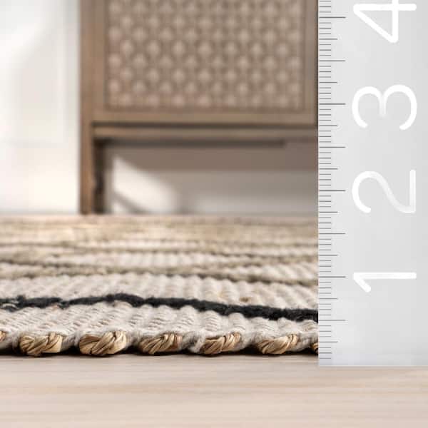 Asa Trellis Ivory 5 ft. x 8 ft. Seagrass and Jute Blend Area Rug