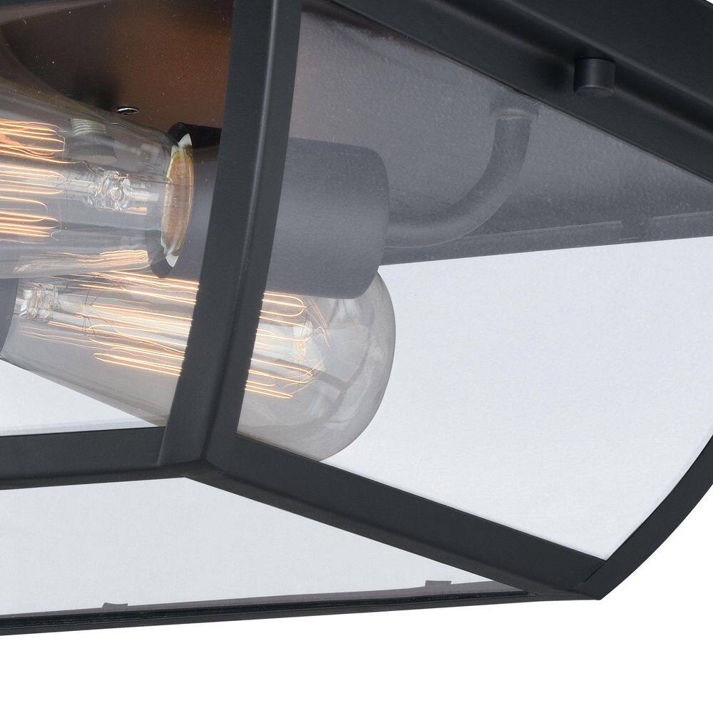 Granville Bronze and Glass 2-Light Flush Mount