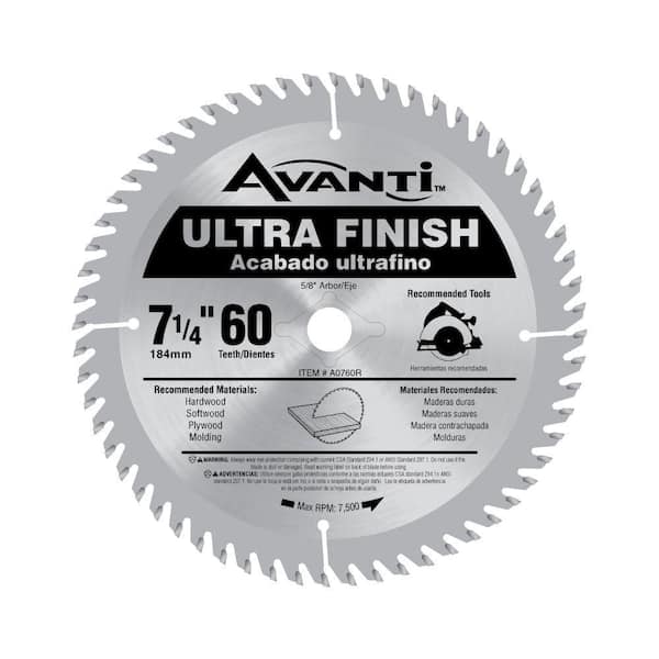 Avanti 7-1/4 in. x 60-Tooth Carbide Fine Finish Circular Saw Blade