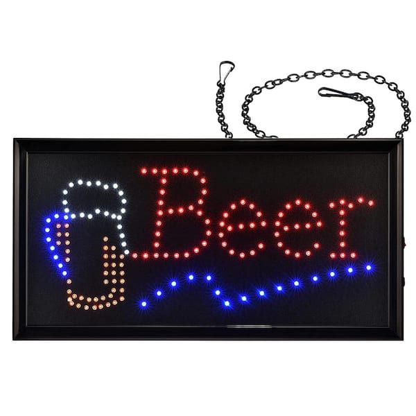 19 in. x 10 in. LED Rectangular Beer Sign with 2 Display Modes (2-Pack)