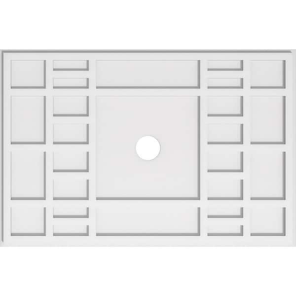Ekena Millwork 36 in. W x 24 in. H x 3 in. ID x 1 in. P Beaux Architectural Grade PVC Contemporary Ceiling Medallion
