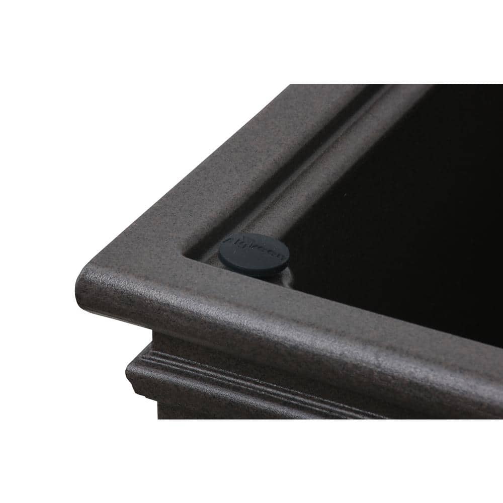 Large Brownstone Rectangular Self-Watering Outdoor Planter