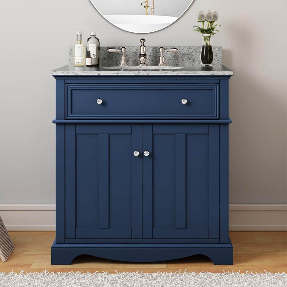 Home Decorators Collection Fremont 32 in. Single Sink Navy Blue
