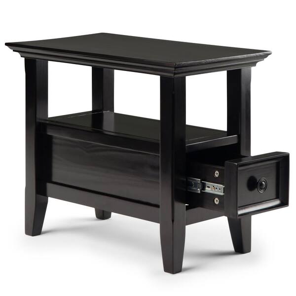 Simpli Home Amherst Solid Wood 14 In Wide Rectangle Transitional Narrow Side Table Hickory Brown Axcamh05 Hic The Depot - Small Thin Black Side Table Simpli Home Amherst Solid Wood 14 In Wide Rectangle Transitional Narrow Side Table Hickory Brown Axcamh05 Hic The Depot - Small Thin Black Side Table