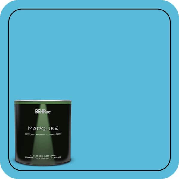BEHR MARQUEE 1 qt. #530B-5 Azurean Semi-Gloss Enamel Exterior Paint & Primer
