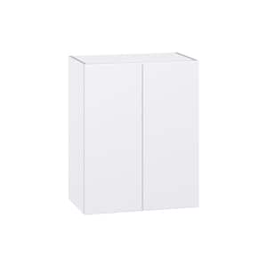 Fairhope Bright White Slab Assembled Wall Kitchen Cabinet (24 in. W x 30 in. H x 14 in. D)