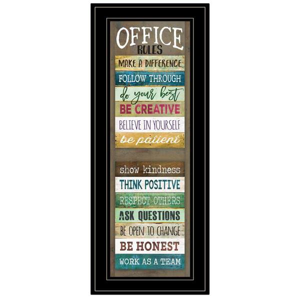 HomeRoots Office Rules by Unknown 1 Piece Framed Graphic Print Typography Art Print 21 in. x 9 in. .