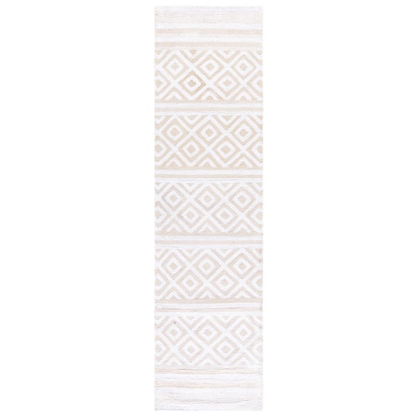 Capri 2 ft. x 9 ft. Ivory/Beige Tribal Runner Rug