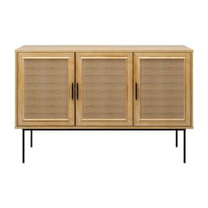 Emmett Light Brown Wooded Sideboard Accent Storage Cabinet with Adjustable Shelf