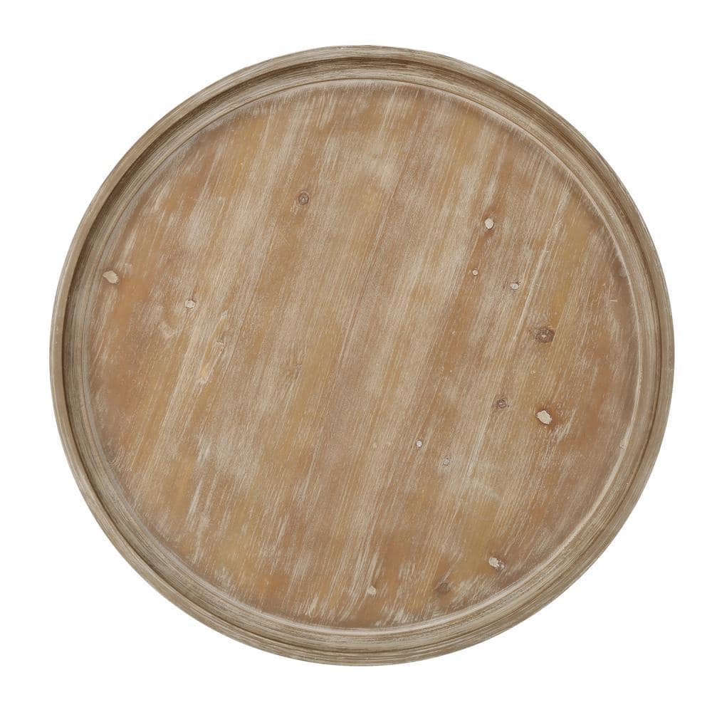 Shelton Nature-Inspired Round Faux Wood Coffee Table
