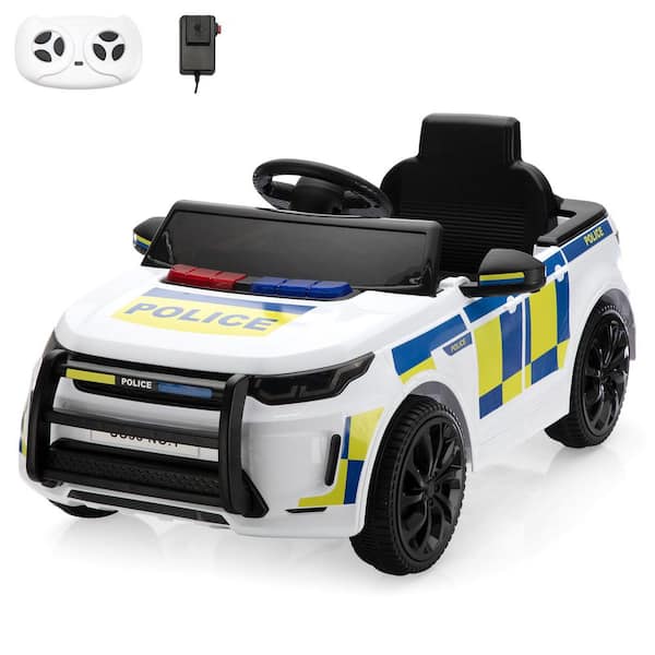 Electric Ride-On Police Car with Remote Control for Kids 3-8, Police SUV Car Ride-On Toy with LED Light, Megaphone
