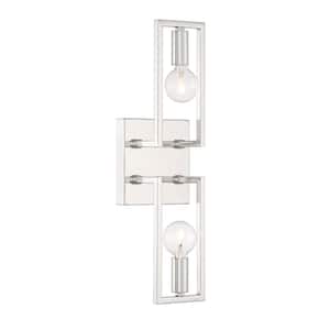 Finni 5 in. 2-Light Polished Nickel Modern Wall Sconce