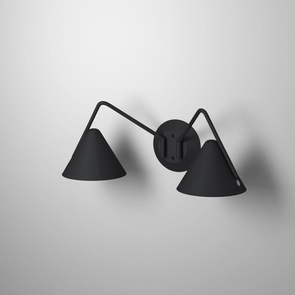Zag Matte Black Textured LED Wall Sconce Dimmable 16W