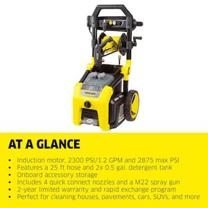 2300 PSI 1.2 GPM K2300PS Electric Power Pressure Washer with Turbo, 15-Degree, 40-Degree and Soap Nozzles
