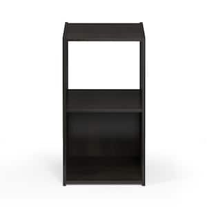 Pelli 24.17 in. Espresso Wood 3-shelf Cube Bookcase with Open Back