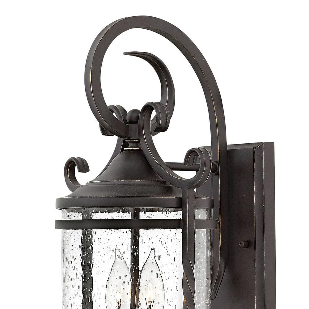 Casa 2-Light Olde Black Outdoor Wall Sconce with Seedy Glass