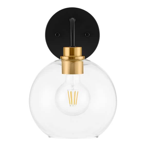 Hampton Bay Vista Heights 8 in. 1Light Aged Bronze and Brass Vanity Light