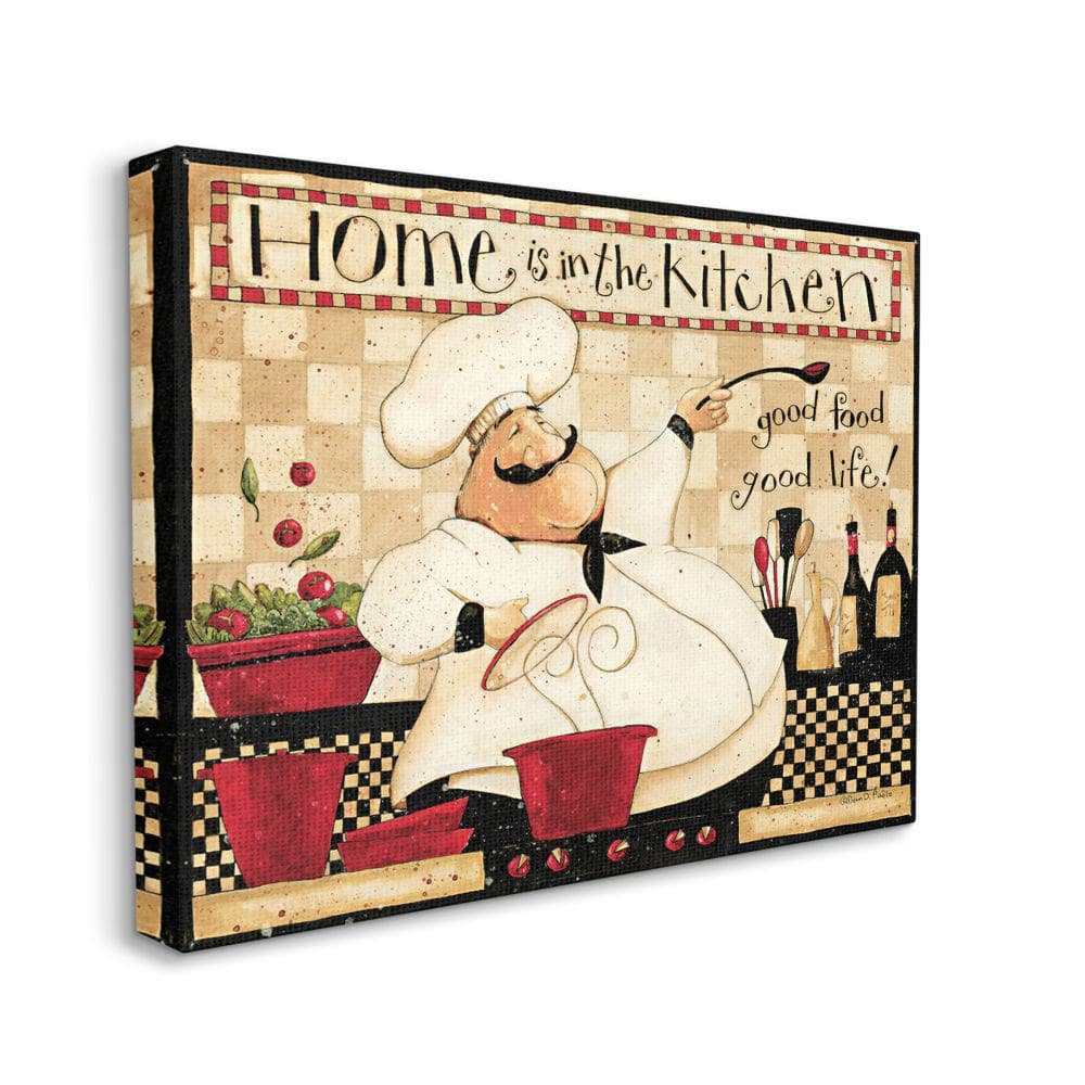 Home is the Kitchen Phrase Charming Vintage Chef by Dan DiPaolo Unframed Drink Canvas Wall Art Print 24 in. x 30 in. price history on PriceWatchPro