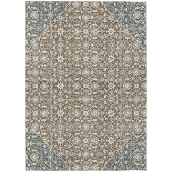 Chantille Machine Washable Indoor/Outdoor Abstract ACN3046 Taupe 8 ft. x 10 ft. Area Rug