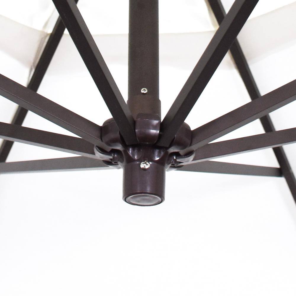 9 ft Yellow Aluminum Cantilever Patio Umbrella with Crank