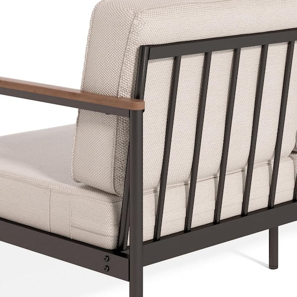 Zinus Savannah Black Back Support Aluminum and Bamboo Outdoor Lounge