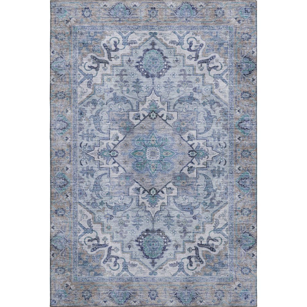 Mayfield Premium Machine Washable Abstract AMF2163 Blue 8 ft. x 10 ft. Area Rug price history on PriceWatchPro