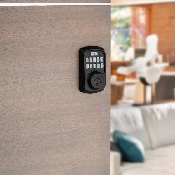 Kwikset Aura Matte Black Single Cylinder Electronic Bluetooth