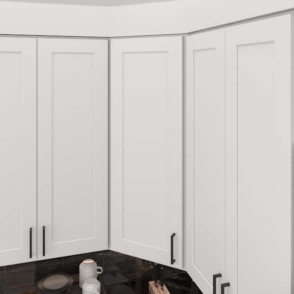 24 in. W 12 in. H 42 in. D Ready to Assemble Plywood Vanity Kitchen Cabinet in Painted White with 1 Door 3 Shelves